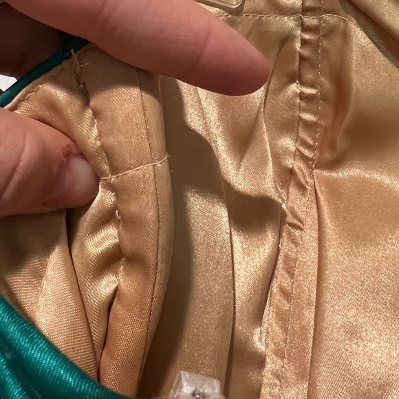 Juliet Fashion Milex Dress: Teal, Gold, Cheetah Print. Medium. Like New. - Picture 5 of 6